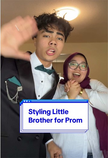 Thanks to me he will be best dressed at prom TRUST ME 🤭. @Amin #prom2026 #classof2026 #siblings #getdressedwithme #mensfashiontips