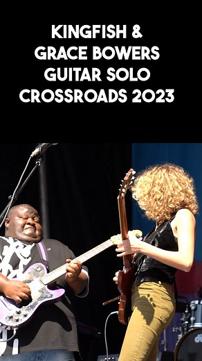 Christone "Kingfish" Ingram and Grace Bowers share time on stage at Eric Clapton's Crossroads Guitar Festival 2023 #kingfish #gracebowers #crossroads #CrossroadsGuitarFestival #guitar #guitarplayers #guitarsolo #bluesrock #guitarist | Blues Rock Review