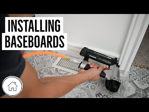 DIY install baseboards - EASY bathroom example