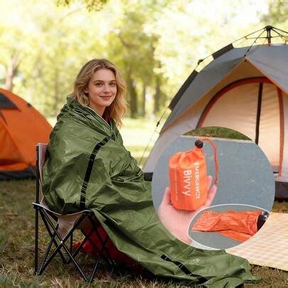 This Is A Cool Thing: 1pc PE Emergency Sleeping Bag, Ultra-Light Thermal Bivvy Sack, Heat-Locking Survival Gear For Hiking, Camping & Outdoor Adventures | SHEIN