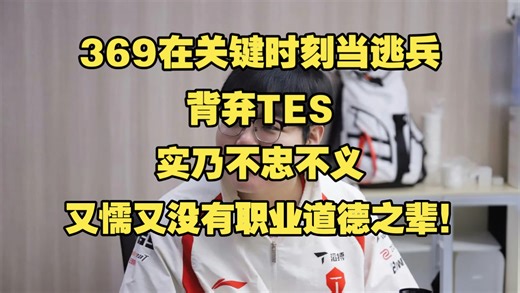 369在关键时刻当逃兵背弃TES，实乃不忠不义，又懦又没有职业道德之辈！