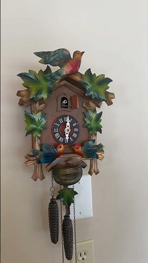 Working - Vintage Black Forest German Made Cuckoo Clock. Moving Doves. Colorful Wood, Gorgeous!!!