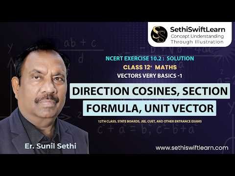 Class 12 Maths | Vectors Very Basics -1 | NCERT Ex 10.2 | Direction Cosines, Section Formula