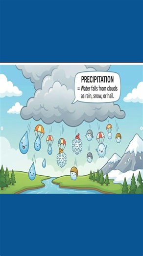 The Water Cycle Explained in 40 Seconds | Evaporation, Condensation, Precipitation & Runoff | Recap