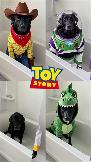 Mando as Toy Story Characters. #blacklab #puppy #pets #dogmom #disney