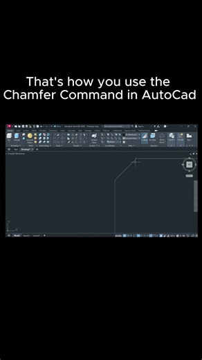 AutoCAD Shortcut : CHAMFER Command Tips you Should Know! #autocad #autocadtricks #chamfer #shorts