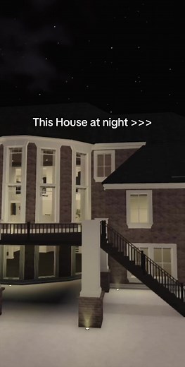 Stunning Nighttime House Design in Bloxburg