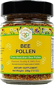Organic Bee Pollen - USDA & EU Organic Certified, Halal, ISO 22000 & GMP | 100% Pure Superfood for Immune Support, Rich in Vitamins & Minerals | Non-GMO, Additive-Free | 200g (7.05 oz)