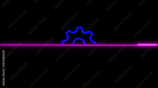 Data updating bar animation on black background. setting and update icon animate. with video animation. 4k