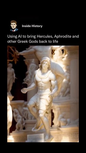 Inside History on Instagram: "Hercules and Aphrodite pulling up to Olympus be like 🏛️🏺🪩 Reimagining Greek Gods using deep learning and AI that can perfectly map a person’s movements and superimpose it onto someone else’s. Like our content? Follow 👉🏼 @insidehistory (Via: @gerdegotit)"