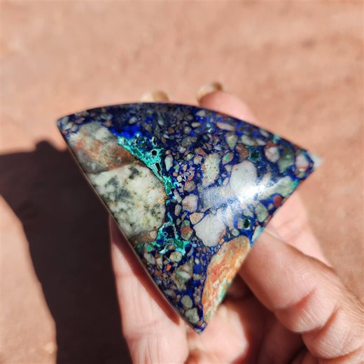 Old Stock Azurite Malachite Morenci Mine Arizona- Hand Carved Shield Shape Palm Stone - Etsy