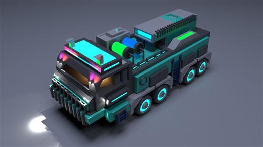 【Maya建模】简单卡通大卡车模型制作，maya大车模型制作案例教程