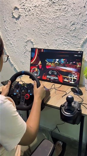 Steering wheel gaming setup | car gaming #gaming - Freeroam