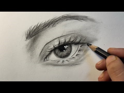How to Shade a Realistic Eye with Charcoal Pencil | Step-by-Step Tutorial