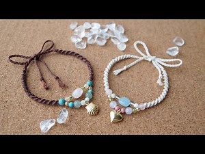 天然石編みアンクレット 作り方