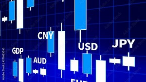 4k Business digital Data chart trend Graph,Currency exchange,forex rate board.Currency exchange rate of US Dollar,Euro,Pound,japan Yen,australian Dollar,RMB.World currency symbols.