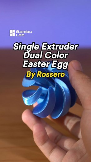 Bambu Lab on Instagram: "Look at the magic begin! Why not print out this incredible dual-color egg?🥚 Model designer: Rossero Model file from MakerWorld: https://makerworld.com/zh/models/396248#profileId-303033 Filament: Bambu PLA Silk Blue #bambulab #3dprinter #3dprinting #silk #eastereggs"
