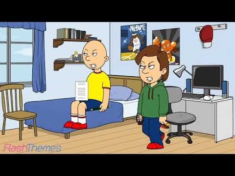 Caillou refuse to do homework grounded enjoy