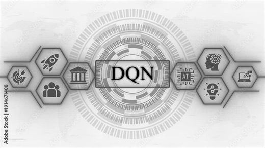 D Q N data network concept with for A I technology and business applications artificial intelligence