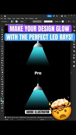 Beginner vs Pro — LED Light Rays Trick in Illustrator 2026! 💡✨