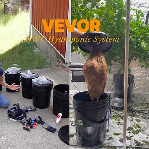 #FreeShipping DWC Hydroponic System, 5 Gallon 8 Buckets, Deep Water Culture Growing Bucket, Hydroponics Grow Kit with Pump, Air Stone and Water Level Device, for Indoor/Outdoor Leafy Vegetables | VEVOR Home Improvement