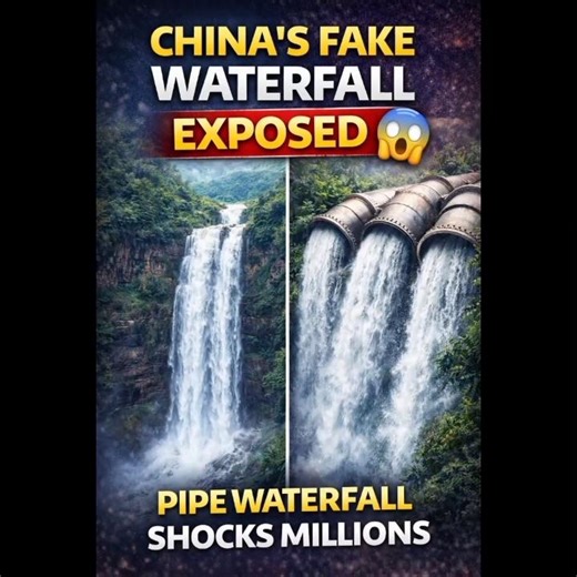 China’s Fake Waterfall EXPOSED 😱 | Pipe Waterfall Shocks Millions #facts #shorts #waterfall #viral