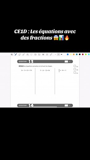 CE1D : Maîtriser les équations avec fractions