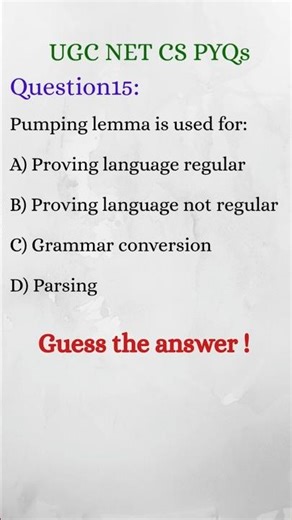 UGC NET CS PYQs Question15 explained with answer