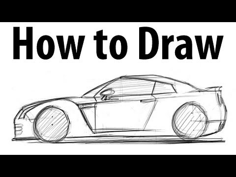 How to draw a Nissan GT-R - Sketch it quick!