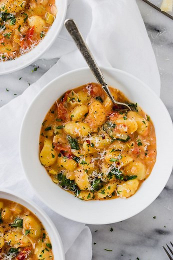 One-Pot Creamy Tomato Spinach Gnocchi | Fork in the Kitchen