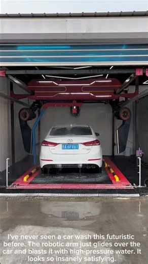 This futuristic car wash is so satisfying 💦 #CarWash