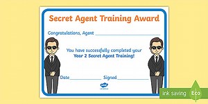 Secret Agent Training Certificate