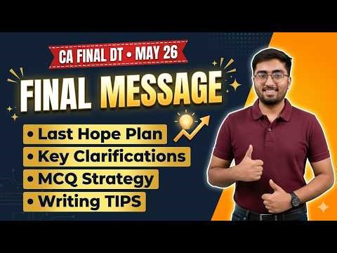 MOTIVATION YOU NEED| LAST HOPE PLAN | ANSWER WRITING TIPS | MCQ | FINAL PUSH | MAY/NOV-26