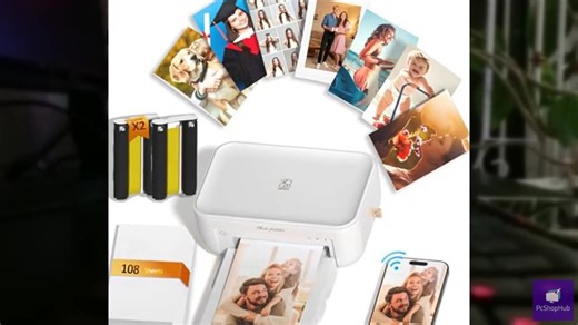 CP4100 4x6 Photo Printer with 108 Sheets & 2 Ribbons, Full-Color Thermal Dye Sub