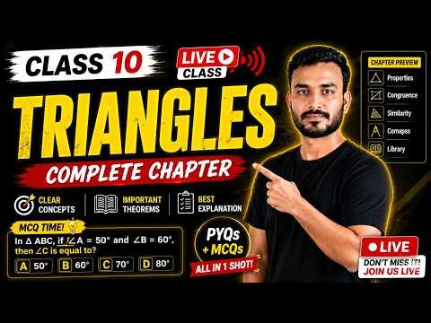 🔴 LIVE: Class 10 Maths | Triangles 💯 | Chapter 6 | Start From Zero 🚀
