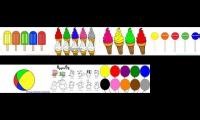 Mix of 8 videos from youtube : Learn Colors with Coloring Page