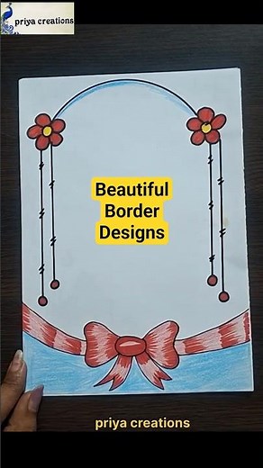 Easy Border Designs for Project Work | Beautiful Page Border Ideas #shorts #diy