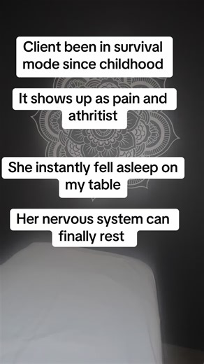 #fyp #spirituality #wombhealing #viral #trauma When a client lives in survival mode, the body never truly rests. That’s when chronic aches, tension, and pain begin to live in the muscles and nervous system. Today… she finally rested. On my table, her body felt safe enough to let go. That’s when the healing begins.