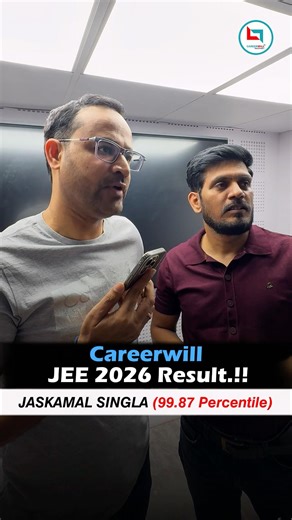 99.87 Percentile scored by Jaskamal Singla | JEE Main 2026 Result | Careerwill JEE #jee2026 #result