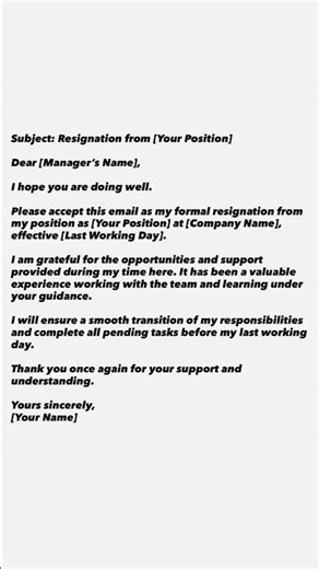 How to resign the right way (email template)