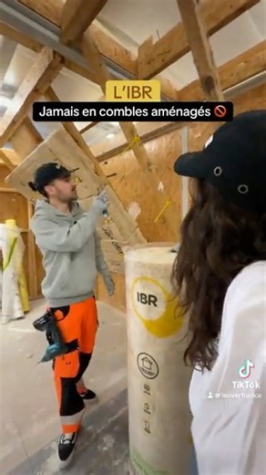 L'IBR, jamais en combles aménagés ! ❌ #isover #renovation #isolation #btp #chantier #travaux #reno