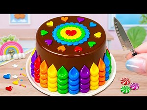 Stunning Rainbow Heart Chocolate Cake 🍫❤️ Must Try Mini Cake Decorating Ideas 2025 🌈 Mini Wonderful