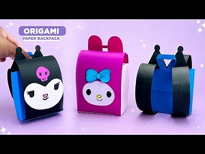Origami Paper Backpack | How to make paper school bag | Mini paper school bag | Easy origami