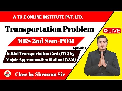 ITC By Vogels Approximation Method | MBS Second Semester - Production & Operation Management (VVI)