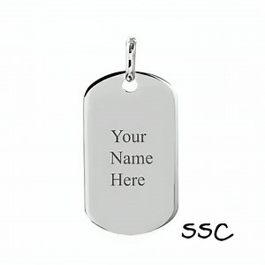 Sterling Silver Dog Tag, Multiple Sizes Available, Chain Sold Separately, Free Laser Engraving - Etsy