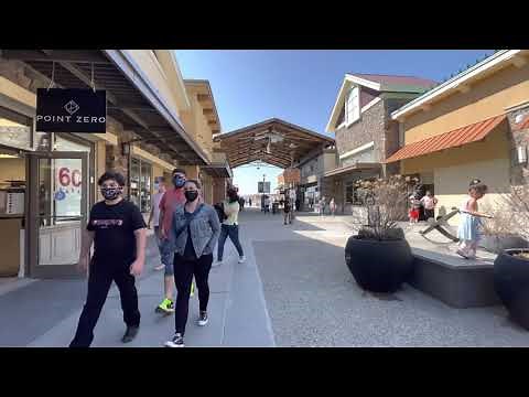 Montreal Premium Outlets Walking Tour 4K. Mirabel. Quebec. Canada.