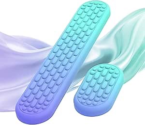 MoKo Keyboard Wrist Rest, Ergonomic Wrist Rest for Computer Keyboard and Mouse with Soft Memory Foam, Keyboard Wrist Support for Typing Pain Relief, Ideal for Office Work Gaming, Gradient Purple Green