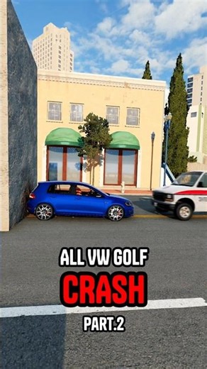 All VW Golf car crash in beamng part2. #beamngdrive #crashdrive #beamngexperiments