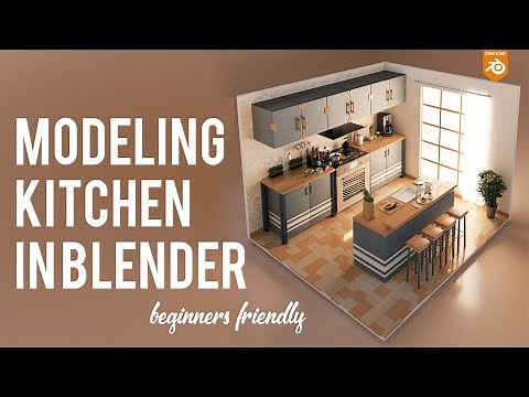 How to make Kitchen Modeling in Blender | free models