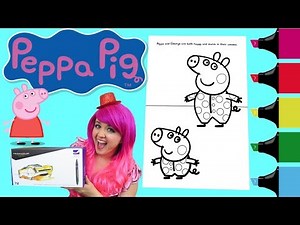 Coloring Peppa Pig & George Coloring Book Page Colored Markers Prismacolor | KiMMi THE CLOWN